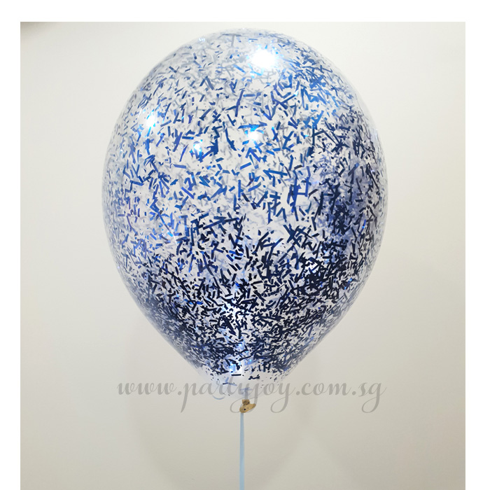 Blue Glitters Helium Latex Balloon